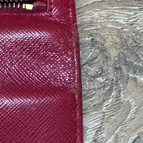 Prada Saffiano Leather Wallet On Chain Fuoco Red Gold Hardware Crossbody 1MH132 - Picture 12 of 16